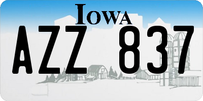 IA license plate AZZ837