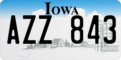 IA license plate AZZ843