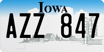 IA license plate AZZ847