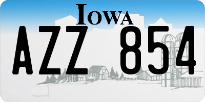 IA license plate AZZ854