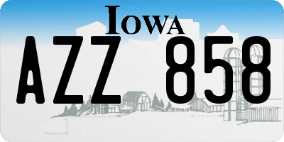 IA license plate AZZ858