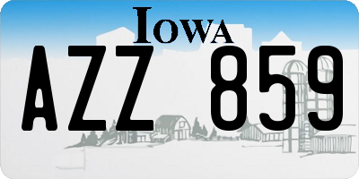 IA license plate AZZ859