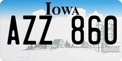 IA license plate AZZ860