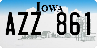 IA license plate AZZ861