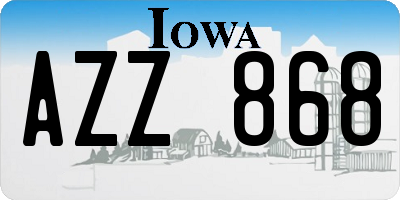IA license plate AZZ868