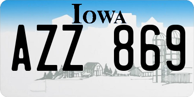 IA license plate AZZ869