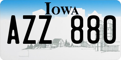IA license plate AZZ880