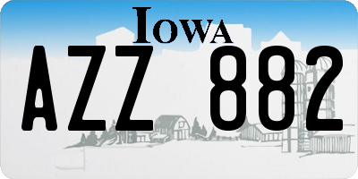 IA license plate AZZ882