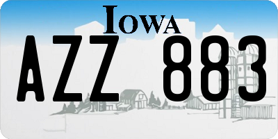 IA license plate AZZ883