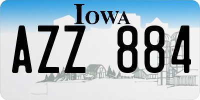 IA license plate AZZ884