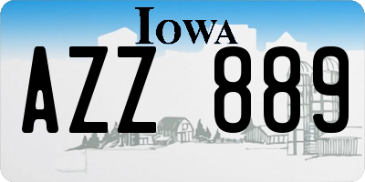 IA license plate AZZ889