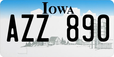 IA license plate AZZ890