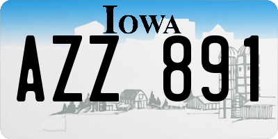 IA license plate AZZ891