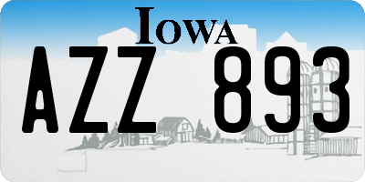 IA license plate AZZ893
