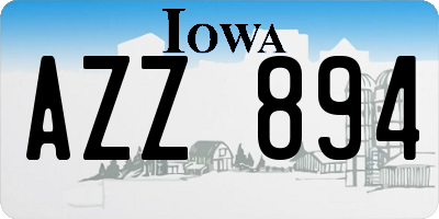 IA license plate AZZ894