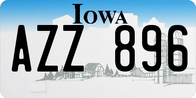 IA license plate AZZ896