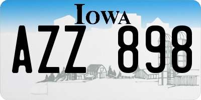 IA license plate AZZ898