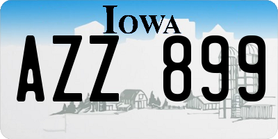IA license plate AZZ899
