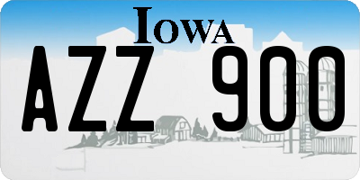 IA license plate AZZ900