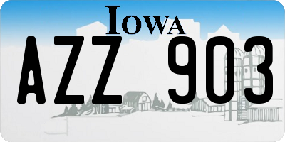 IA license plate AZZ903