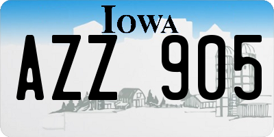 IA license plate AZZ905