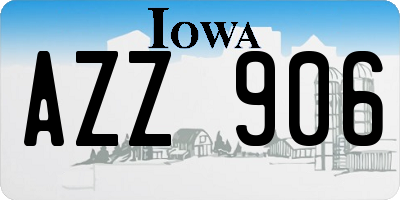 IA license plate AZZ906