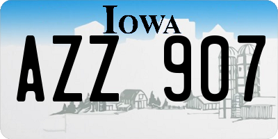 IA license plate AZZ907