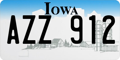 IA license plate AZZ912