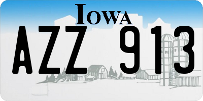 IA license plate AZZ913