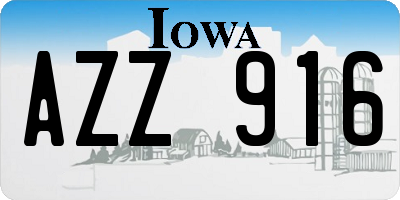 IA license plate AZZ916