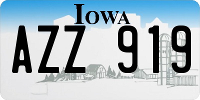 IA license plate AZZ919
