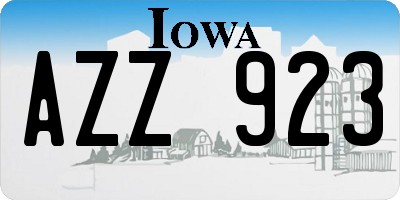 IA license plate AZZ923