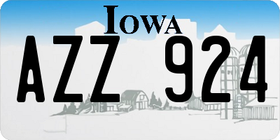 IA license plate AZZ924