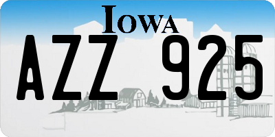 IA license plate AZZ925