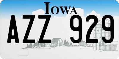 IA license plate AZZ929