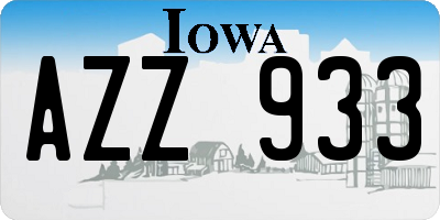 IA license plate AZZ933