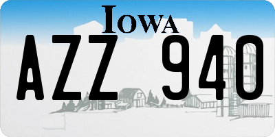 IA license plate AZZ940