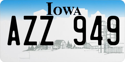 IA license plate AZZ949