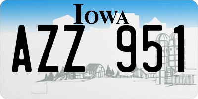 IA license plate AZZ951