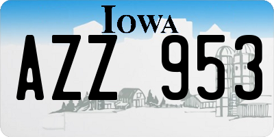 IA license plate AZZ953
