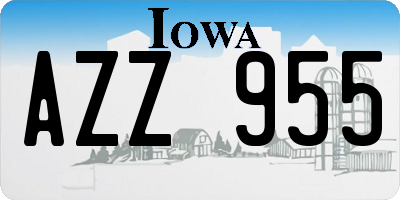 IA license plate AZZ955