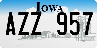 IA license plate AZZ957