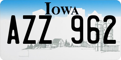 IA license plate AZZ962