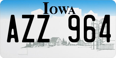 IA license plate AZZ964
