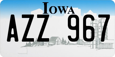 IA license plate AZZ967