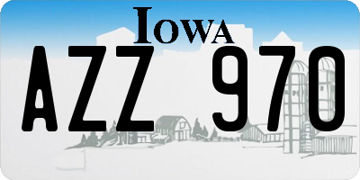 IA license plate AZZ970