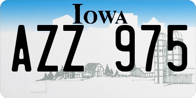 IA license plate AZZ975