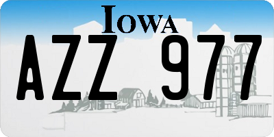 IA license plate AZZ977