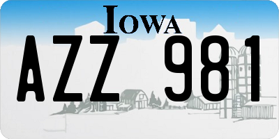 IA license plate AZZ981