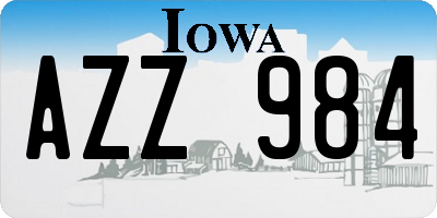 IA license plate AZZ984